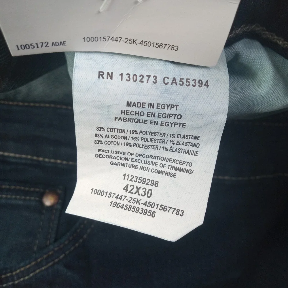 Wrangler Premium 5 Star Straight Fit Jeans Men's 42x30 Blue Stretch